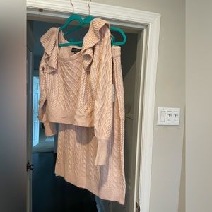 Eloquii NWT never worn open neck cable stitch sweater and skirt